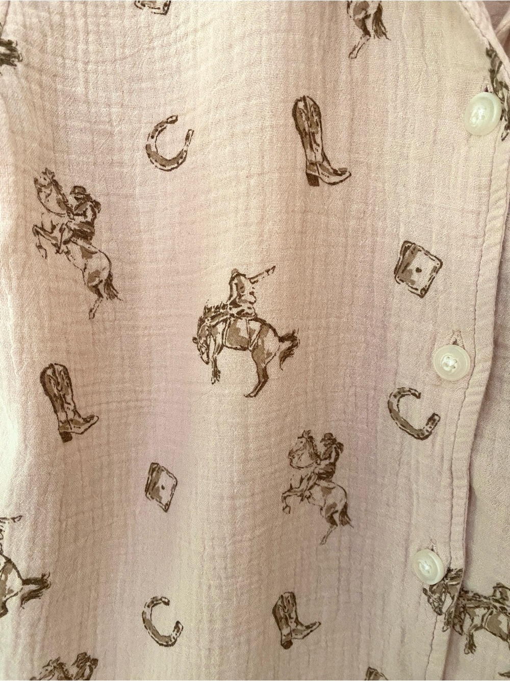 American Eagle 100% Cotton Gauze AE Lounge Button Up Top Sz S Cowgirl Western - Picture 3 of 9